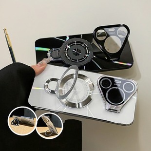 CD纹镭射金属镜头双支架适用华为pura70手机壳新款80高级感70pro+电镀全包防摔外壳70ultra男女创意保护套p80