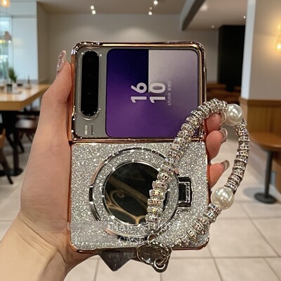 puraX银色闪粉电镀磁吸镜支架壳