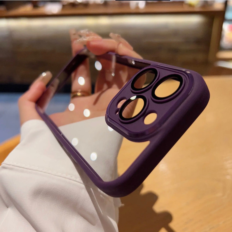 自带镜头膜适用iphone14promax手机壳苹果14pro暗紫色新款13promax透明高级感12por硅胶全包防尘14plus女款男