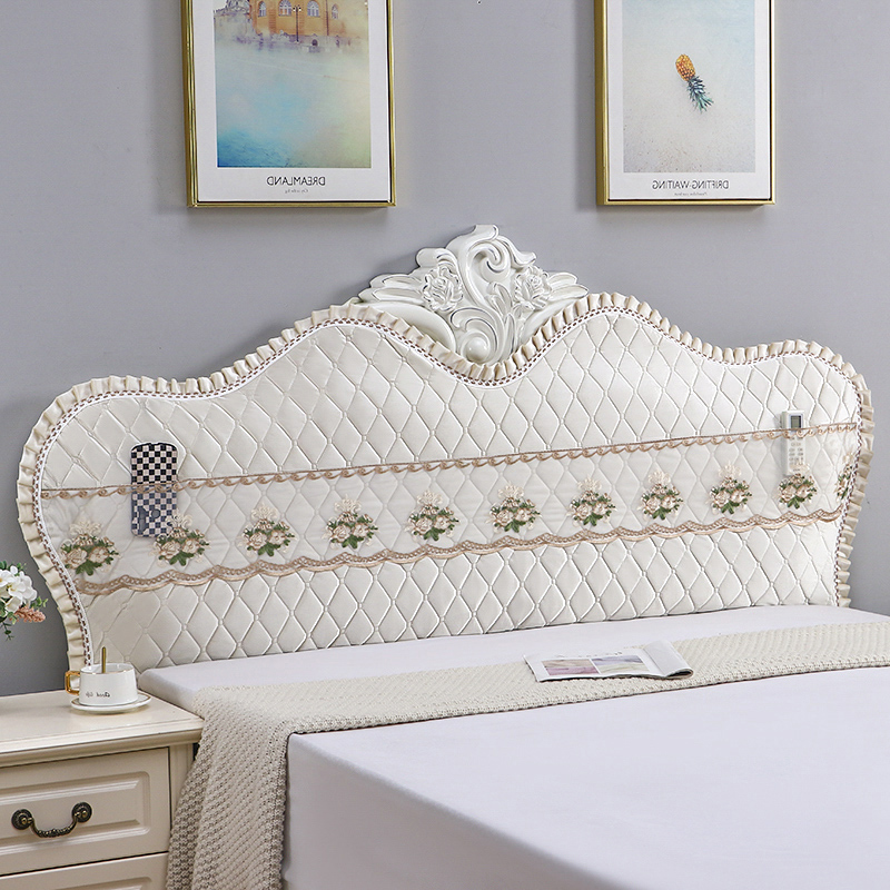 定做欧式床头罩简约红色半包