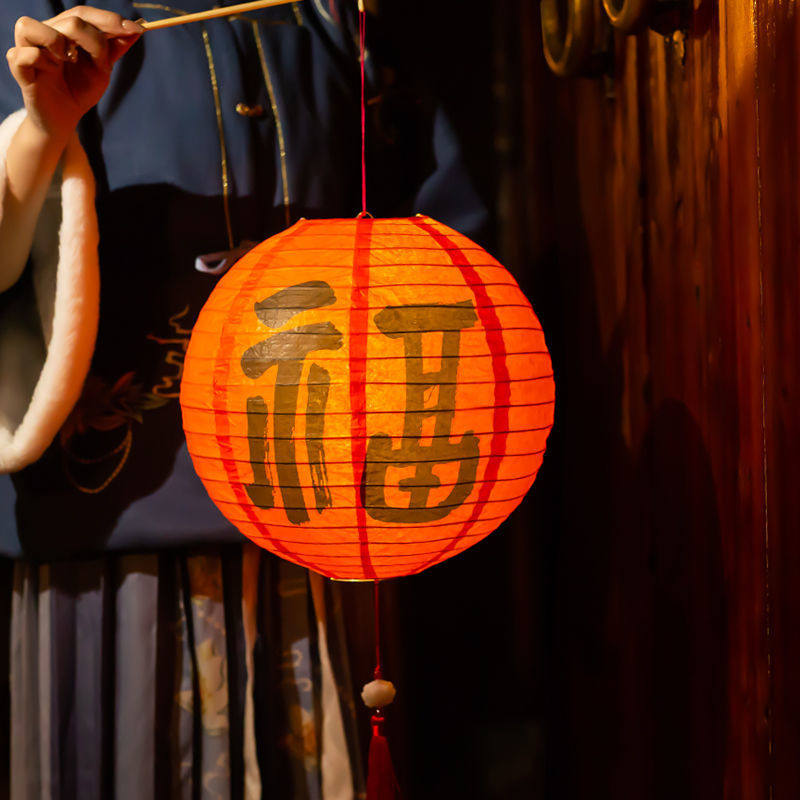 古风汉服儿童手持小灯笼新年装饰春节元宵节挂饰中国风纸灯笼