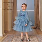 冬装 公主裙新年儿童秋冬连衣裙蓬蓬宝宝裙子小童装 新款 大女童长袖