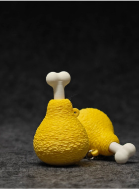 跨境3D打印创意趣味炸鸡腿造型钥匙扣按键解压玩具背包减压挂件