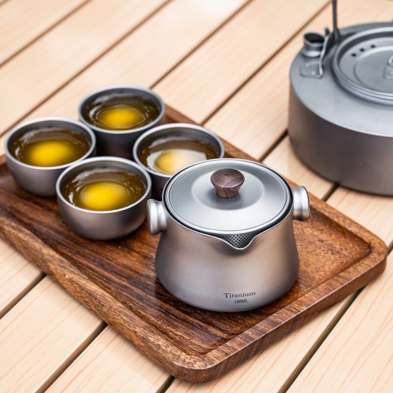 纯钛户外泡茶器露营茶杯轻奢工夫旅行茶具