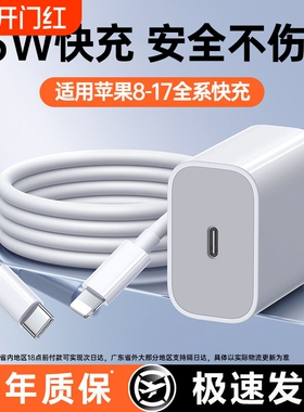 3C认证45W快充适用苹果充电器头iPhone17/15/14/13/12ProMax手机PD原装数据线16插头iPad一套装正品年货节