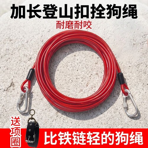铁绳项圈款遛狗绳狗狗防咬栓狗链拴狗绳大型犬狗绳牵引绳钢丝铁链