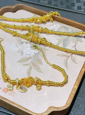 龙心同款金色盘绕手链新中式复古