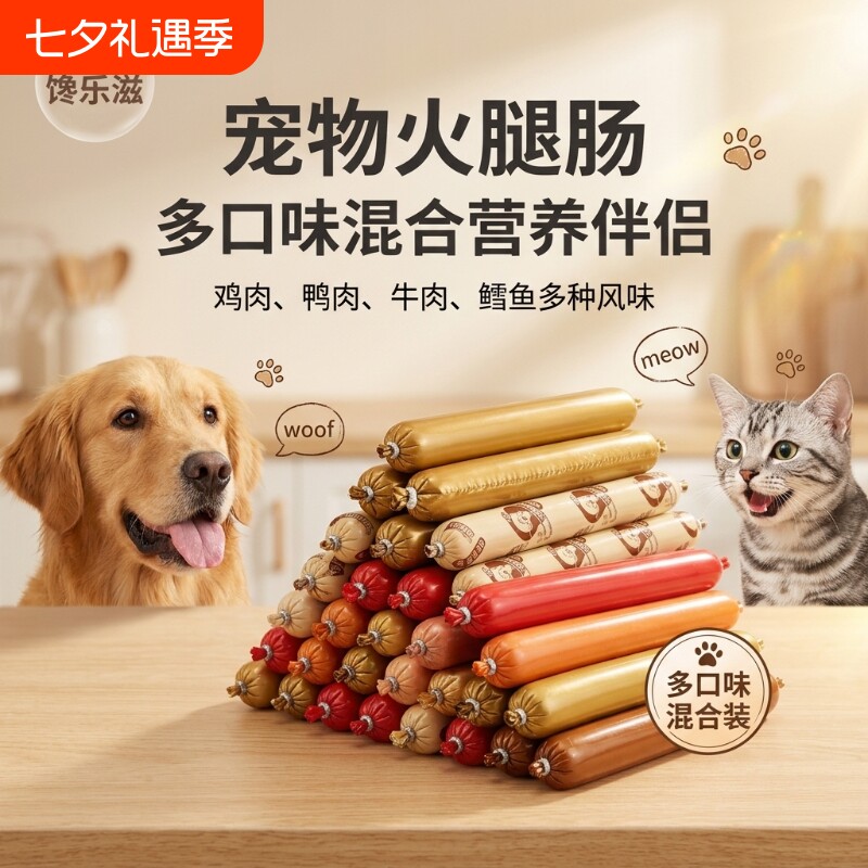火腿肠狗狗零食幼犬训练奖励猫咪零食香肠鸡肉肠鳕鱼肠混合批发