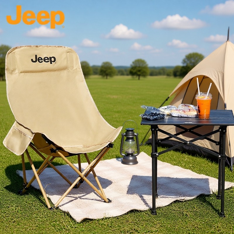 JEEP户外折叠椅高靠背月亮椅便捷式露营野餐家用午休折叠椅子凳子,户外/登山/野营/旅行用品,户外椅子凳子,淘宝优惠券,粉丝福利购,淘宝优惠卷