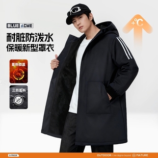 罩衣男新款 上班干活外穿厨房围裙 加绒加厚外套防水防油工作服女款