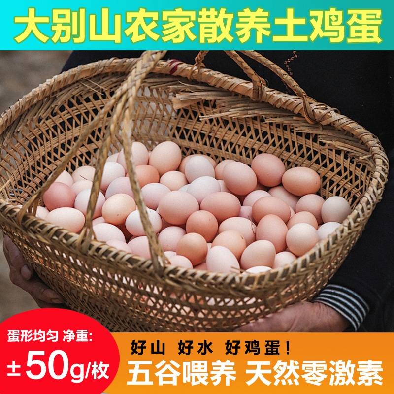 现捡大别山农家土鸡蛋谷物喂养自然散养无腥味孕妇儿童优选新鲜