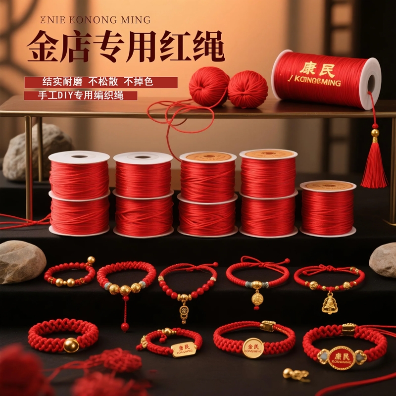 金店专用手工红绳线编织手绳