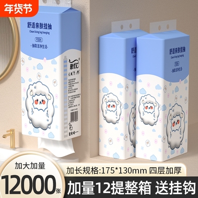 12000张整箱12提悬挂式抽纸巾