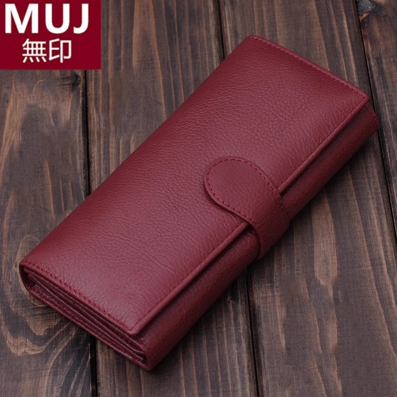MUJ女士钱包多卡位手拿包简约复古长款大容量收纳包证件多功能