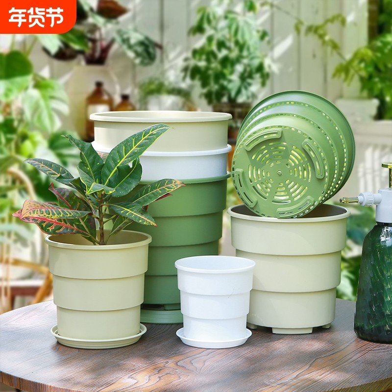 加仑花盆塑料加厚大号月季绿萝盆栽控根镂空360&deg;透气青山花盆