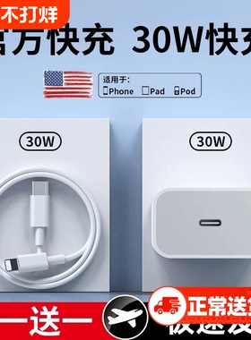 30W快充适用苹果充电器iphone17/16/15/14/13/12/11/8/6promax/X/Xs/XR手机P快充头快速闪充电ipad正品PD闪充