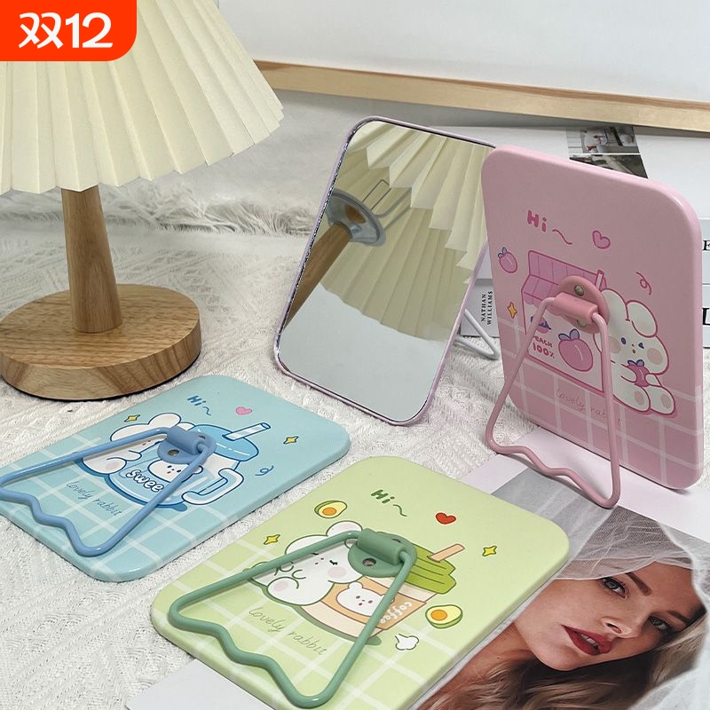 可悬挂桌面摆放化妆镜矜色镜子