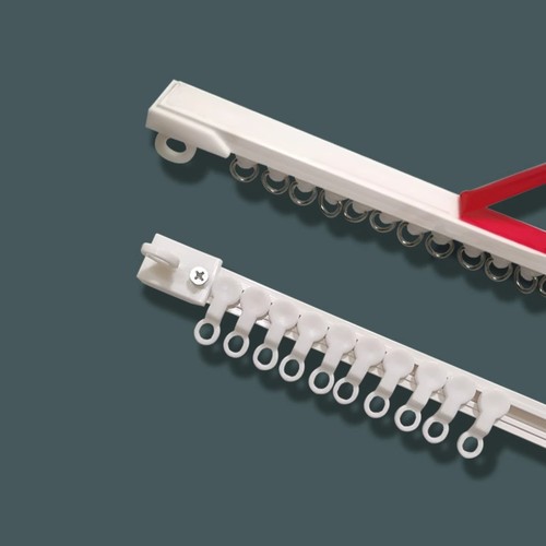 窗帘轨道免打孔滑轨侧装自粘静音导轨配件杆粘轨滑道粘贴滑轮安装