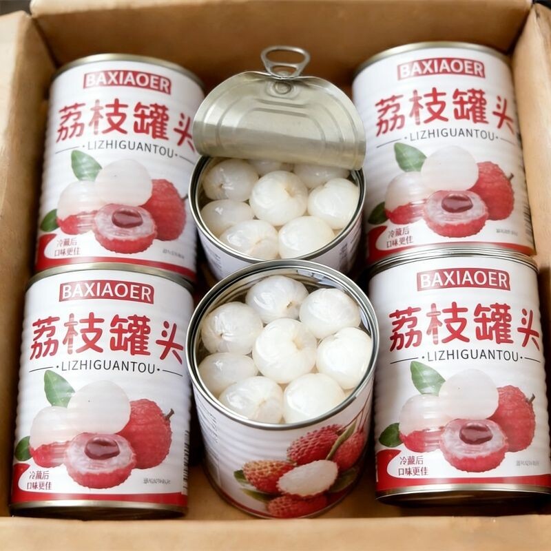 当季新鲜荔枝罐头312g整箱水果罐头糖水零食专用烘焙原料商用批发