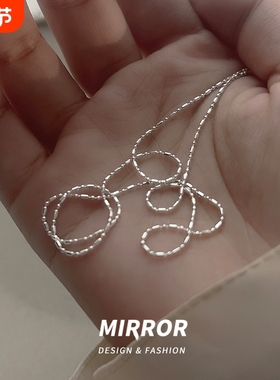 小麋人纯银细款女米珠项链