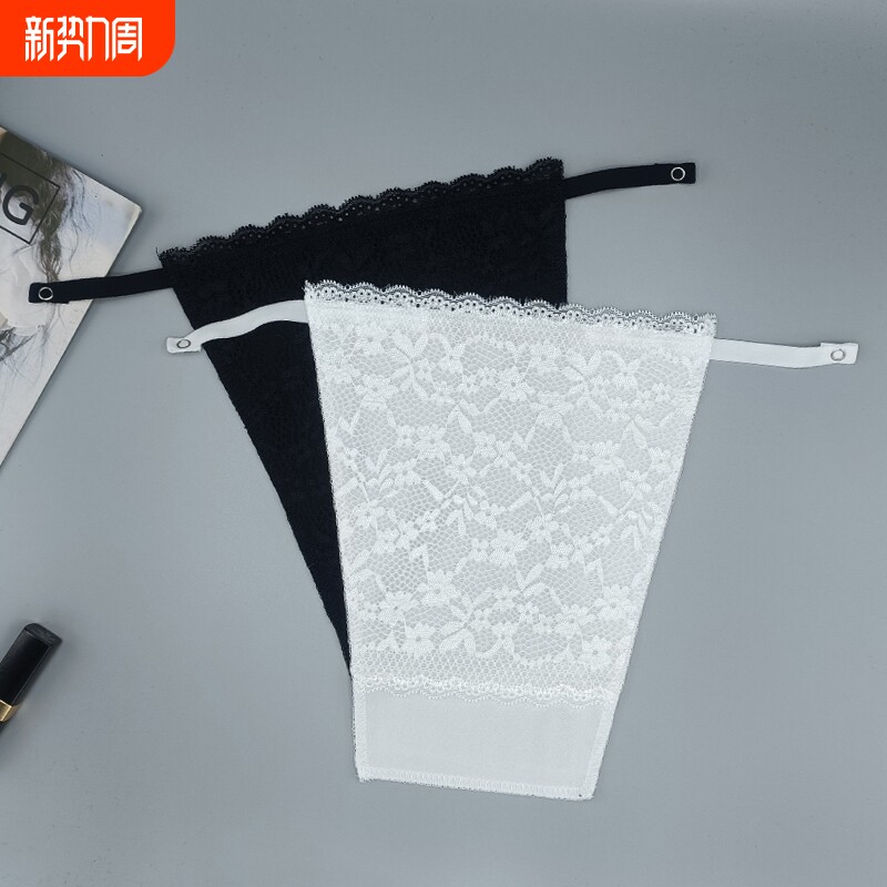 性感防走光神器夏季一片式抹胸女蕾丝V无痕内衣遮胸布胸挡双层