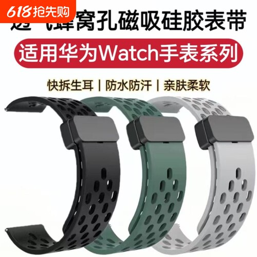磁吸运动透气蜂窝孔硅胶表带