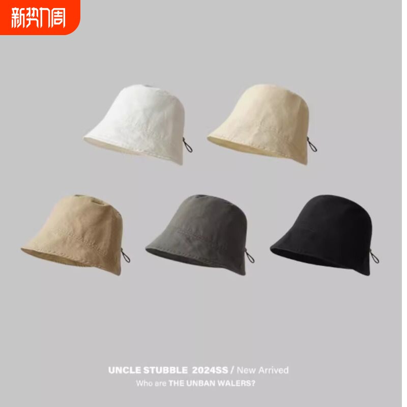 2026新款高级感渔夫帽春夏女大头围折叠水桶帽防晒遮阳盆帽薄款