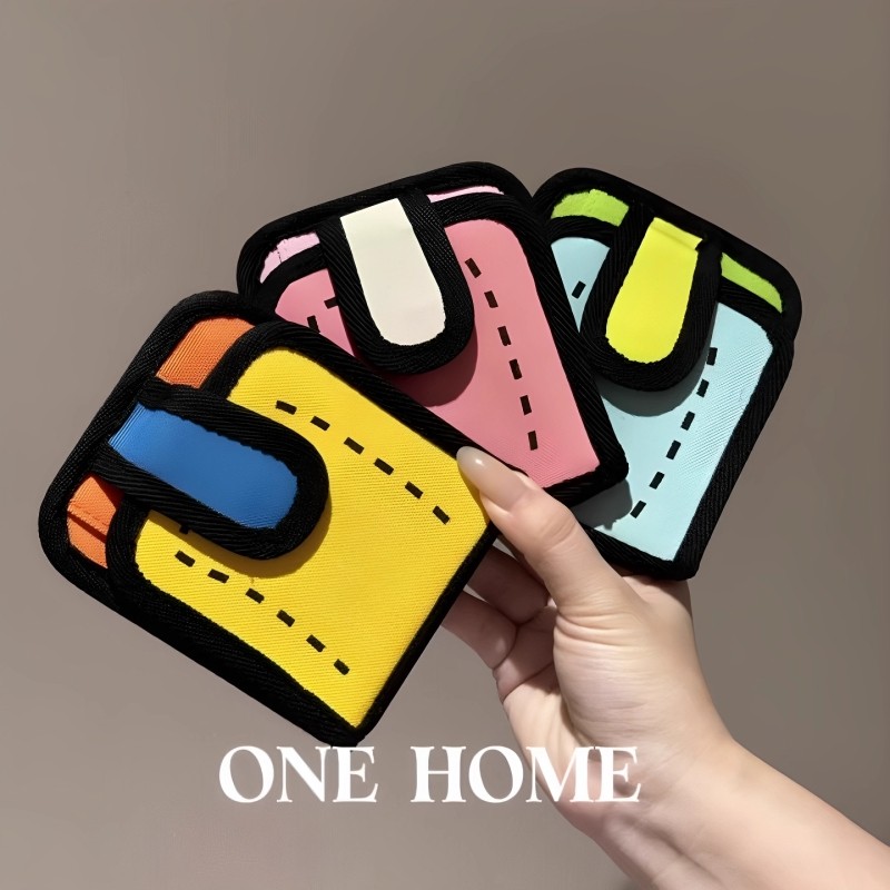 多巴胺卡包证件收纳包撞色帆布钱包超薄小巧多卡位创意便携零钱包
