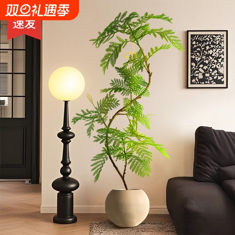 蓝花楹仿真绿植高端轻奢落地摆件室内客厅高级仿生假植物装饰造景