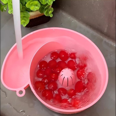 蜗牛自动清洗篮洗水果神器水果自动清洗篮沥水架菜篮子自动清洗器