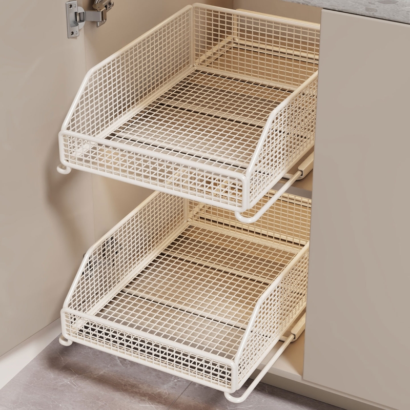 升级加高抽屉式橱柜拉篮家用多功能储物柜分层整理架大容量收纳架