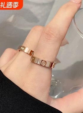 溪御钛钢戒指小众设计不掉色冷淡风网红ins个性男女情侣戒指