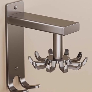 厨房旋转挂钩免打孔壁挂置物架子多功能锅铲勺子收纳厨具挂架吸盘