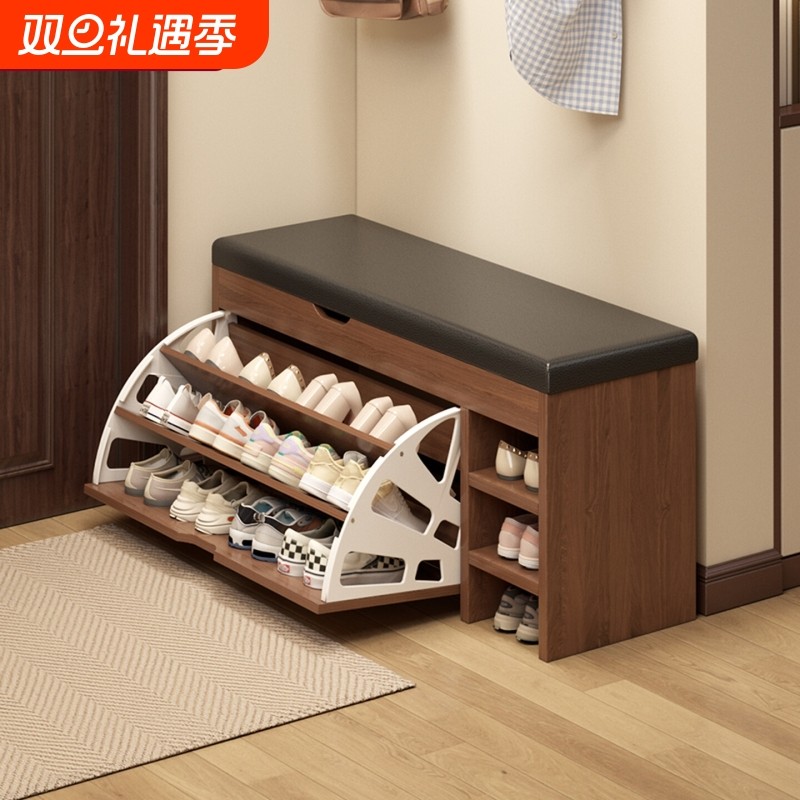 实木鞋架家用门口可坐鞋柜坐凳一体翻斗换鞋凳玄关储物进门穿鞋凳