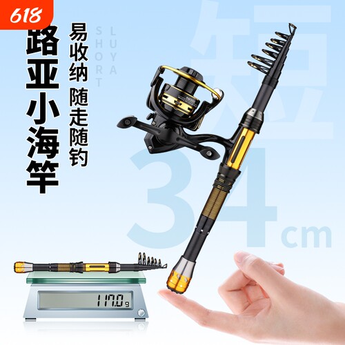 路亚杆小海杆收缩36cm短节竿溪流