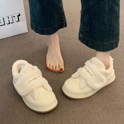 厚底雪地靴女2025新款冬季加绒毛毛鞋子外穿防水防滑保暖小白棉鞋