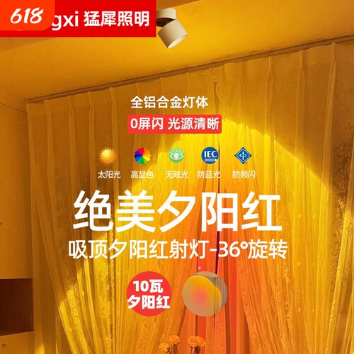 日不落射灯入户玄关网红背景墙卧室走廊过道灯高级感夕阳氛围灯