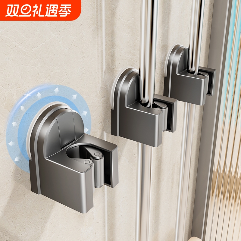 吸盘拖把架拖把壁挂式免打孔扫把挂钩卫生间浴室门后收纳架子神器