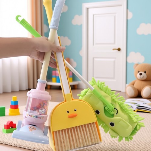 儿童过家家玩具小黄鸭扫帚拖布