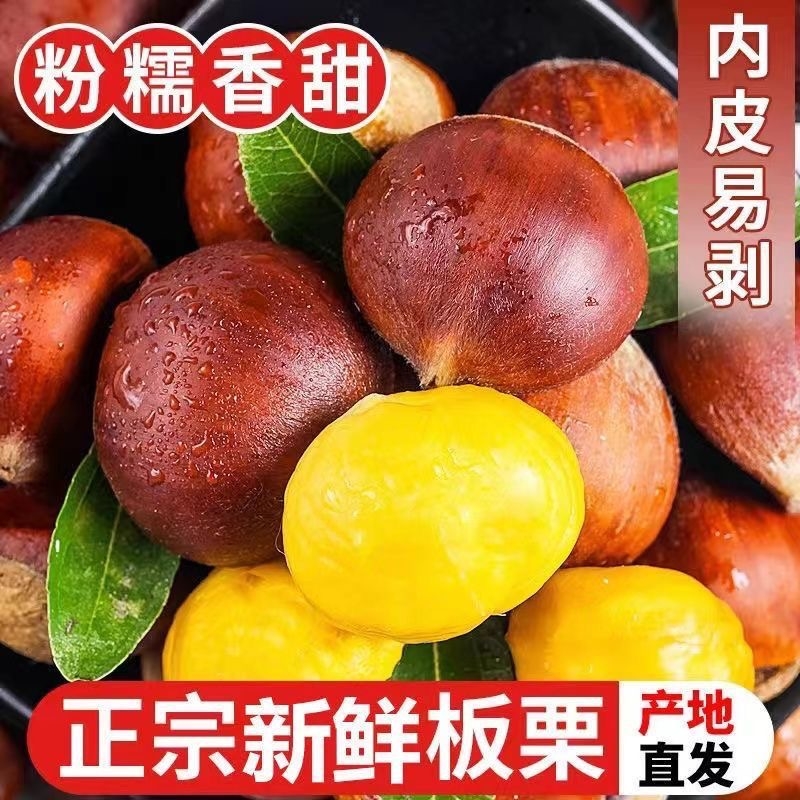 新下树正宗新鲜生现摘丹东板栗5斤栗子锥去毛球油栗仁蔬罗田当季 - 封面