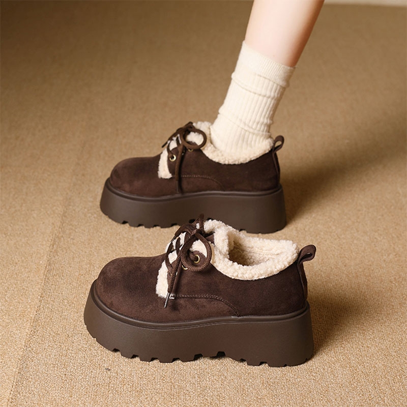厚底雪地靴女2025冬季新款加绒加厚勃肯鞋增高保暖棉鞋时尚毛毛鞋