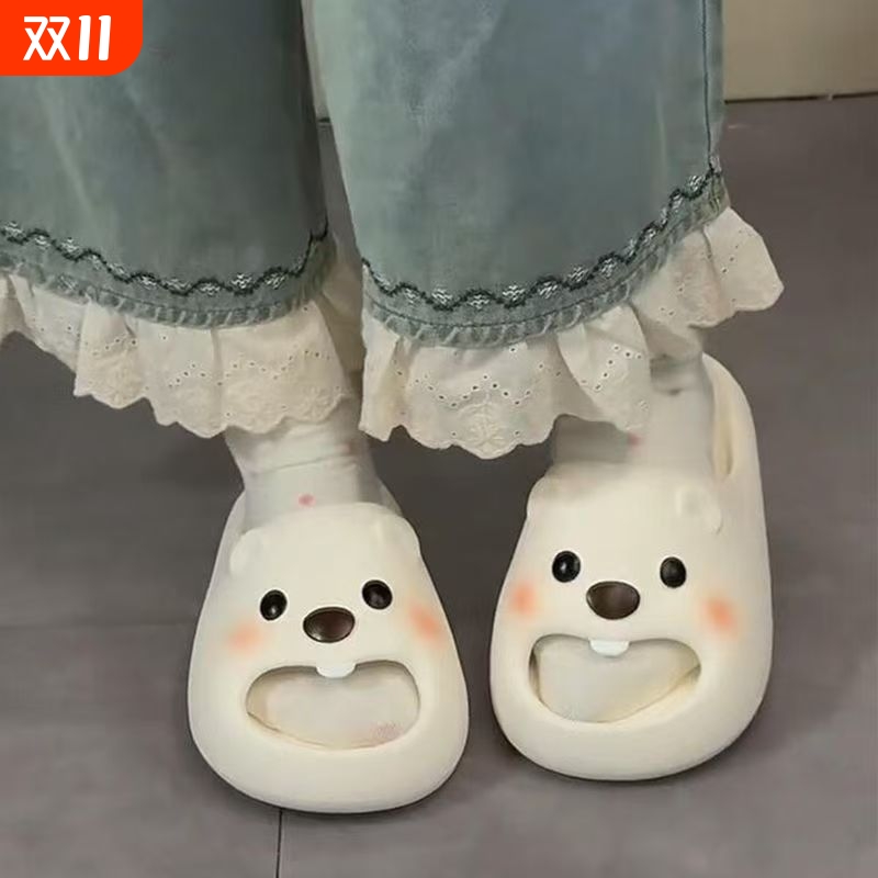 PVC平底可爱卡通一字拖