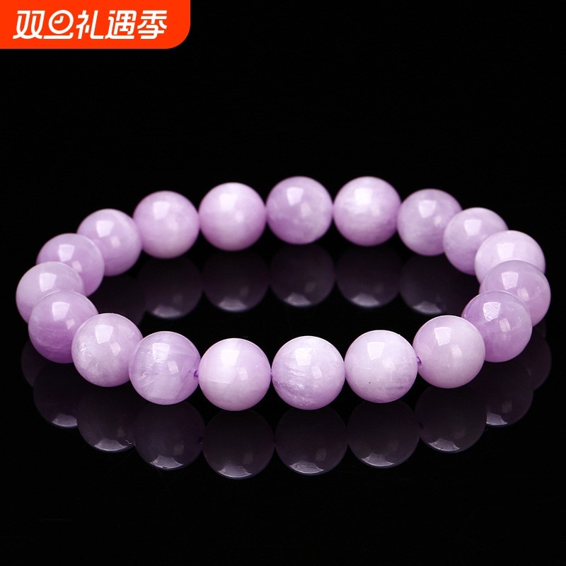 7A级紫锂辉手链气质女神时尚百搭单圈圆珠手饰高级感轻奢水晶手串