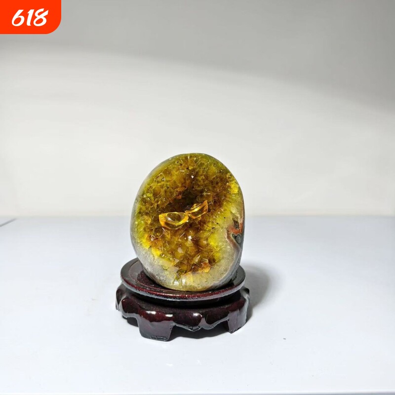 刚果金乌拉圭纯天然水晶原石防辐射彩晶镇黄水晶摆件消磁招财晶洞