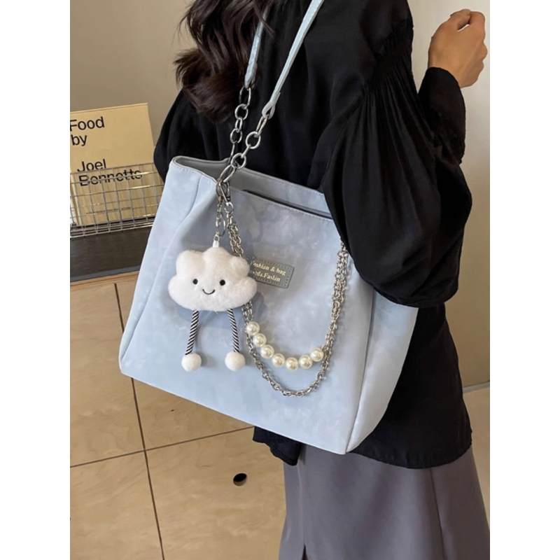 瑶晓鱼大容量通勤包包女夏季2024新款休闲单肩包大学生上课托特包