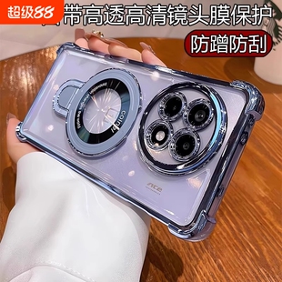 磁吸带支架适用一加13手机壳一加ace5pro新款透明高级感por带镜头膜全包硅胶防摔气囊ace5一加保护套男女超薄