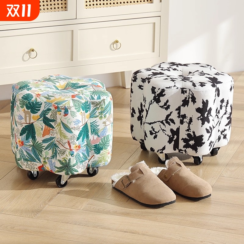 家用矮凳实木小凳子客厅茶几沙发脚凳简约方凳门口换鞋凳儿童板凳