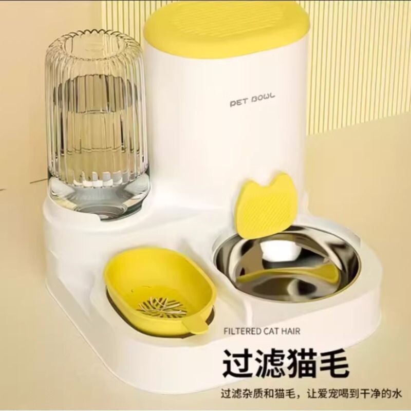 自动喂食器猫咪喝水器流动双碗一体饮水机不插电猫狗通用宠物用品