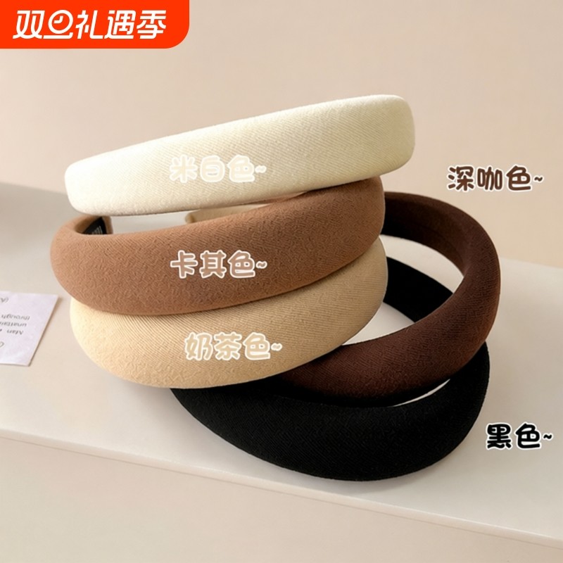 雅丹风海绵发箍女秋冬2024新款洗脸压发头箍高颅顶显脸小发卡头饰