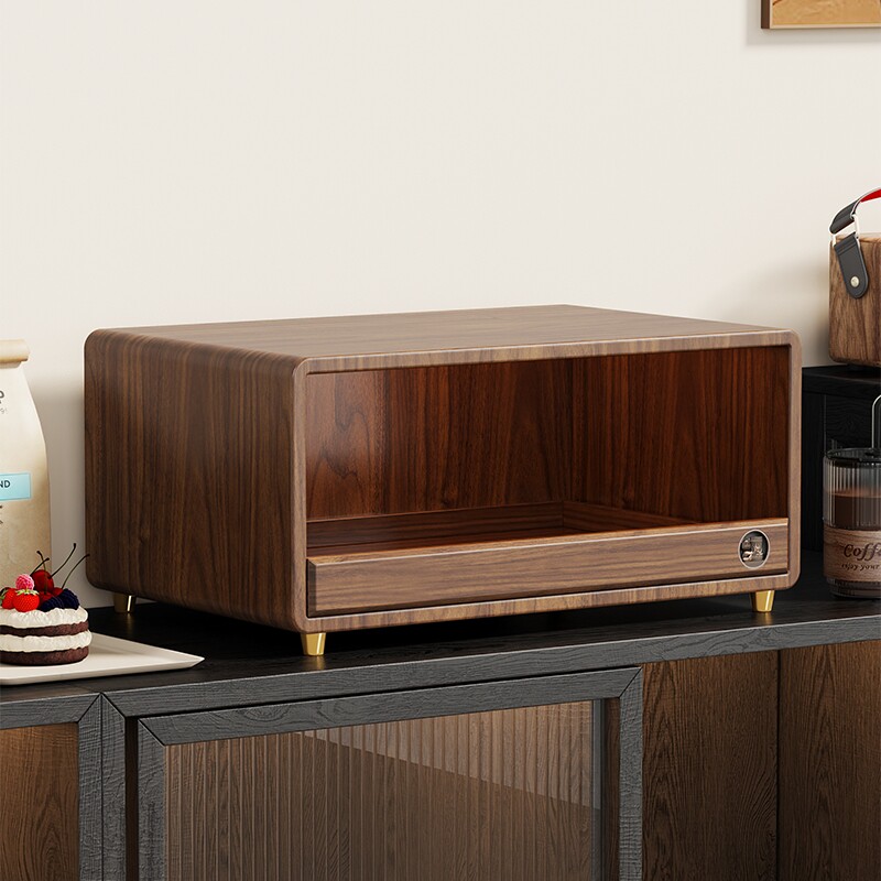 实木咖啡机增高架桌面水杯收纳柜咖啡机复古台面置物架厨房储物架